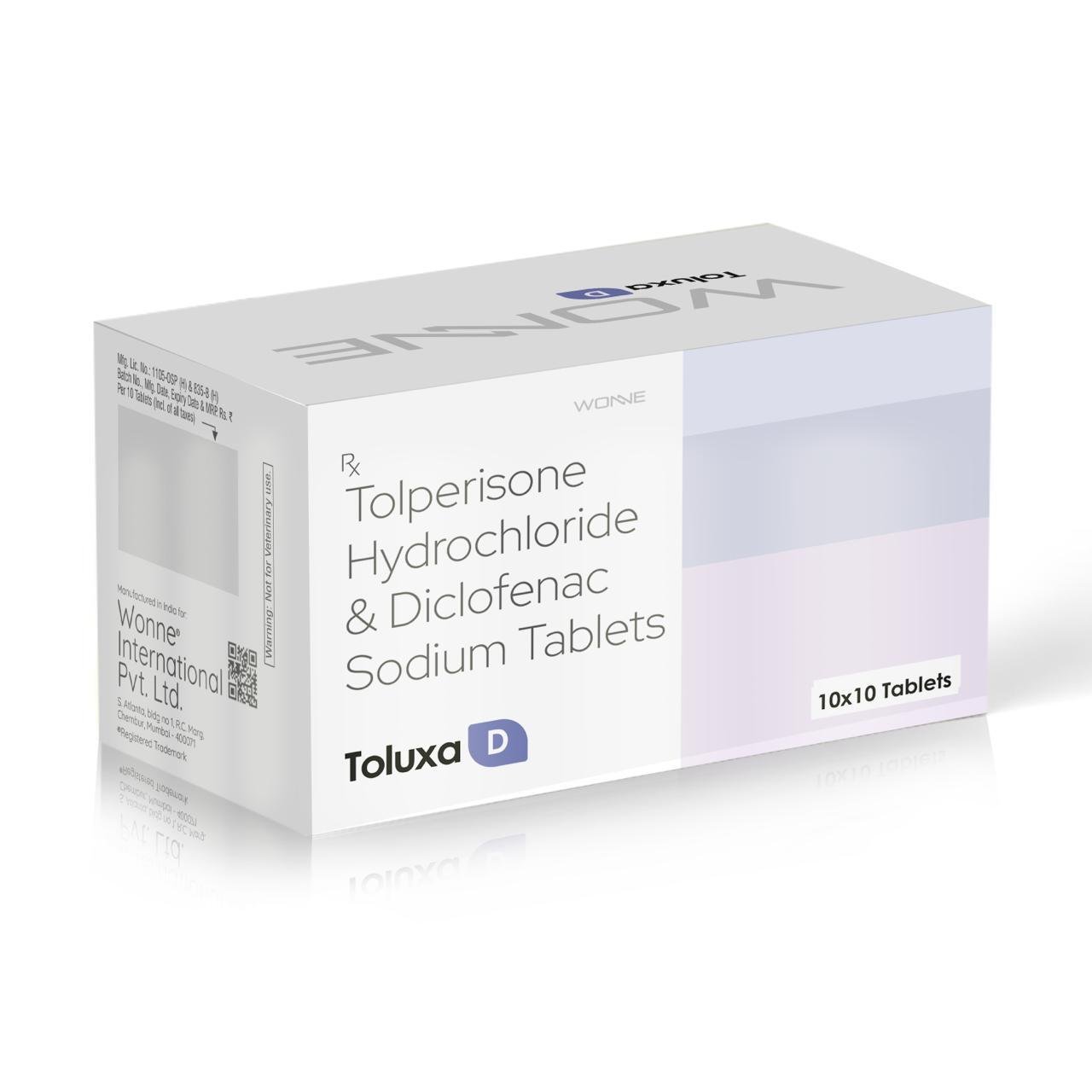 TOLUXA-D Tolperisone Hydrochloride 150 mg + Diclofenac Sodium 50 mg Tablets